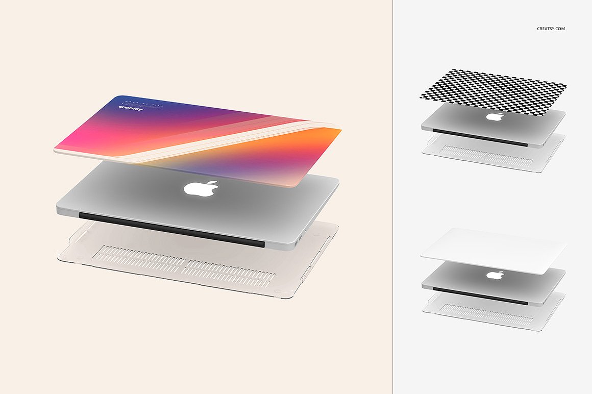 多角度高端苹果笔记本样机 Macbook Case Mockup Set_img_2