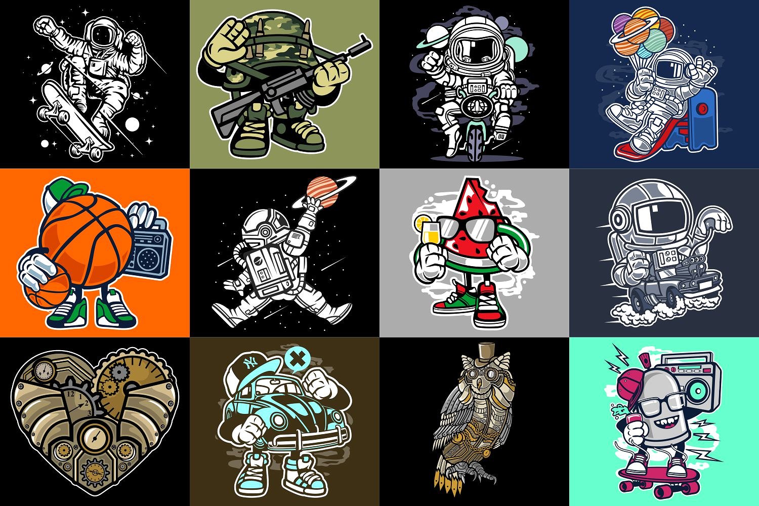 98款创意卡通矢量文件包 98 Cartoon Vector Bundle_img_2