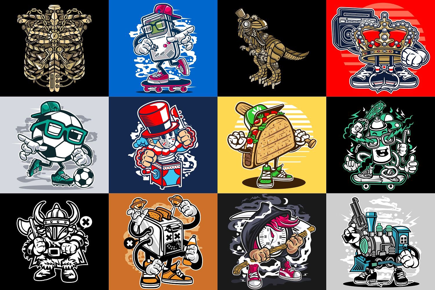98款创意卡通矢量文件包 98 Cartoon Vector Bundle_img_2