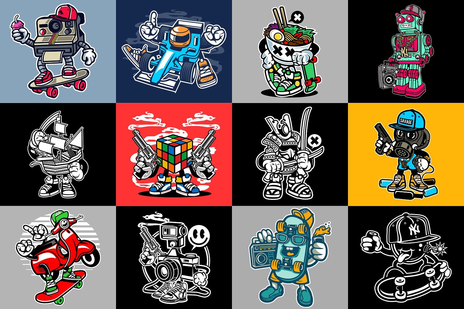 98款创意卡通矢量文件包 98 Cartoon Vector Bundle_img_2