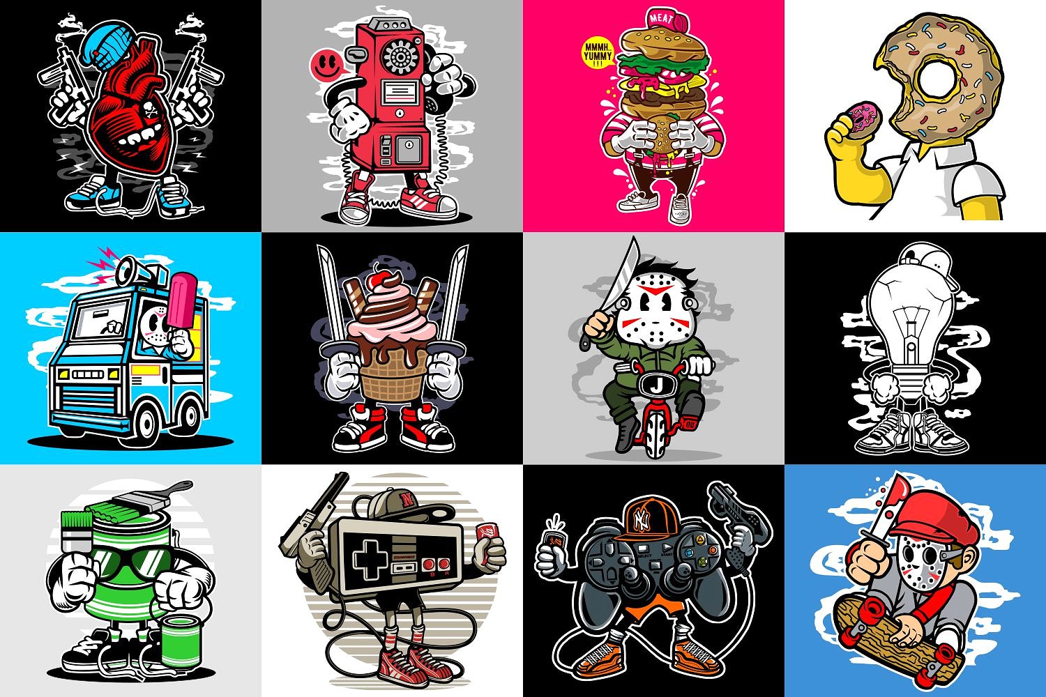98款创意卡通矢量文件包 98 Cartoon Vector Bundle_img_2