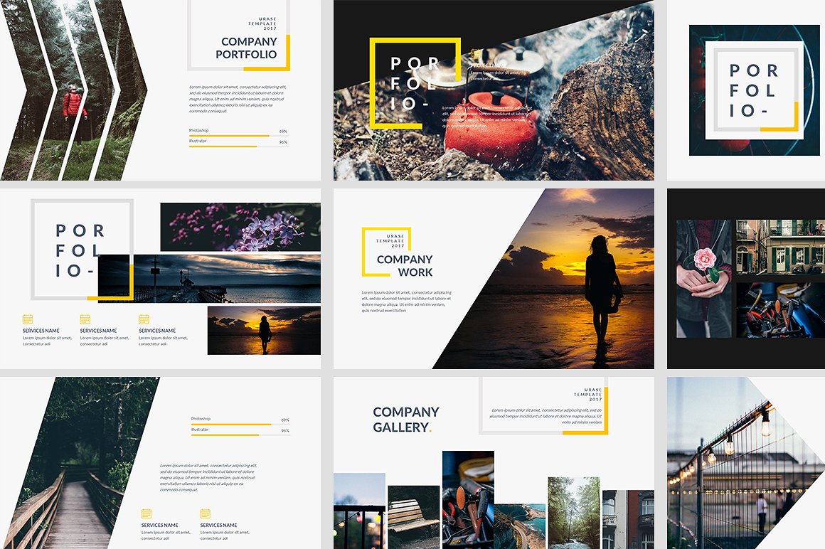 自然清新的PPT模板 Urase Creative Powerpoint Template_img_2