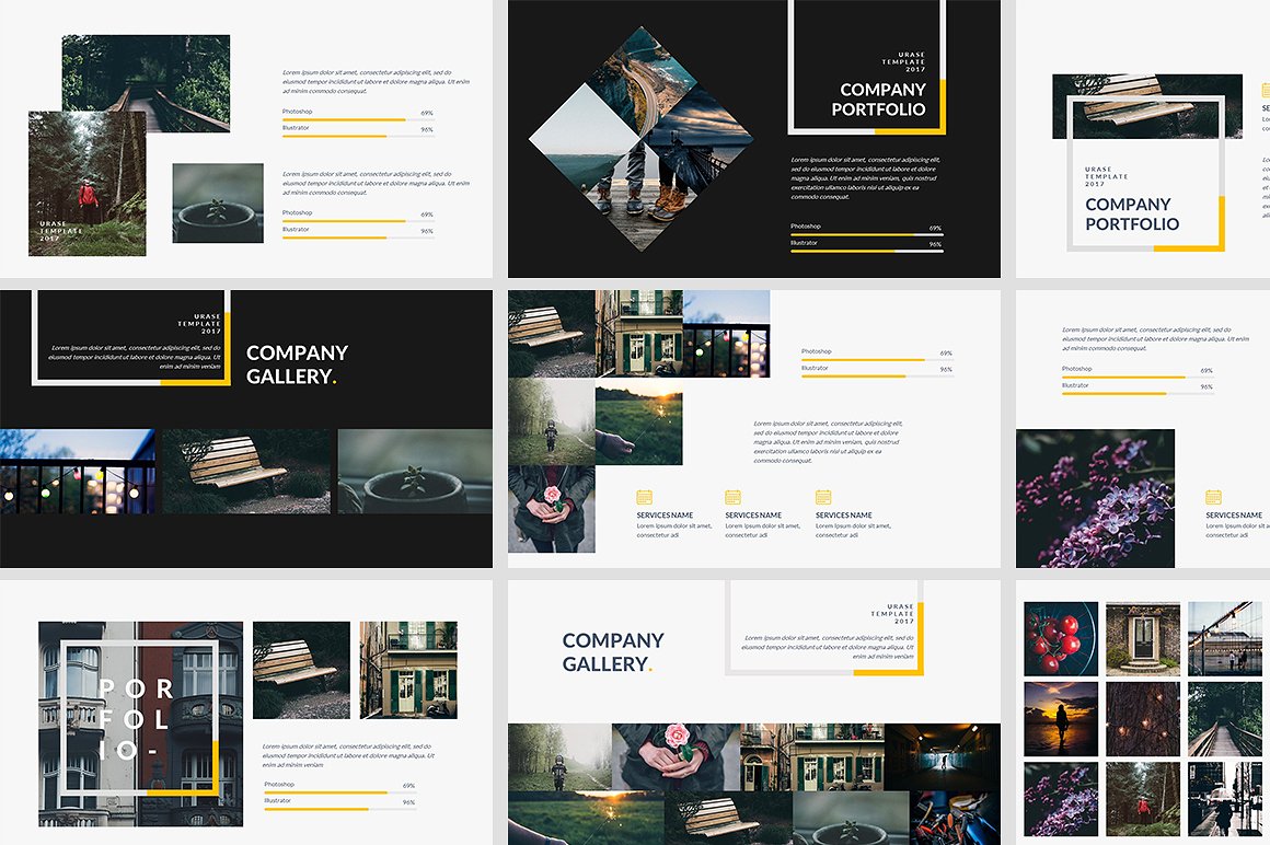 自然清新的PPT模板 Urase Creative Powerpoint Template_img_2