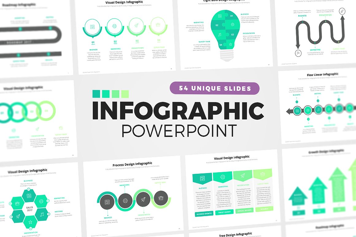 54个幻灯片信息图表元素 54 PowerPoint Infographic Elements_img_2