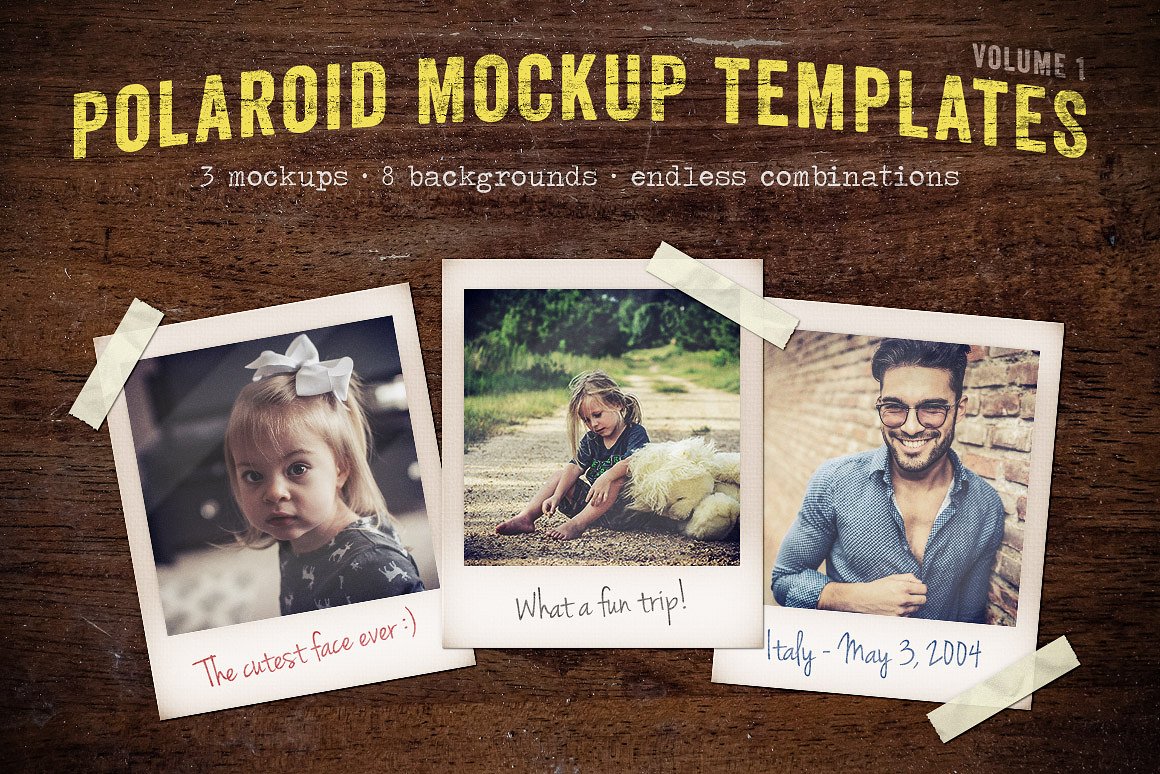 宝丽来样机模板 Polaroid Mockup Templates Volume_img_2