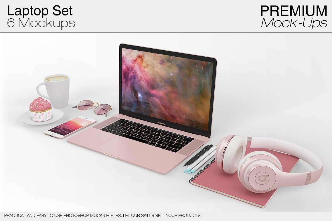 6款苹果笔记本电脑样机包 6 Apple MacBook Pro Mockup Set_img_2