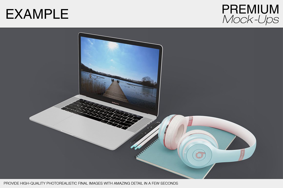 6款苹果笔记本电脑样机包 6 Apple MacBook Pro Mockup Set_img_2