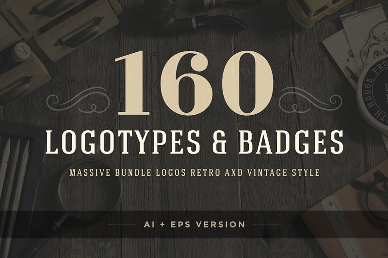 160复古标识和徽章矢量图形 160 Vintage logotypes and badges_img_2