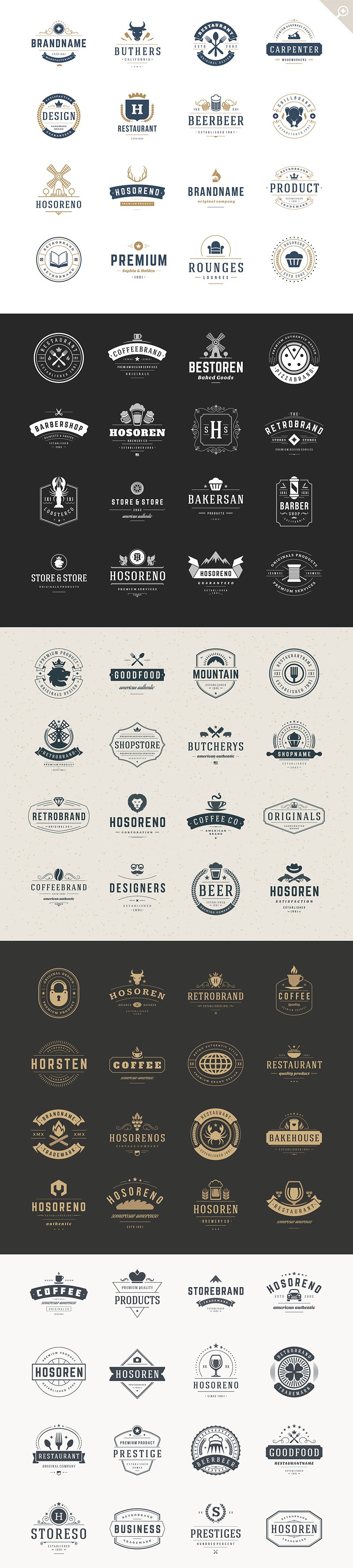 160复古标识和徽章矢量图形 160 Vintage logotypes and badges_img_2