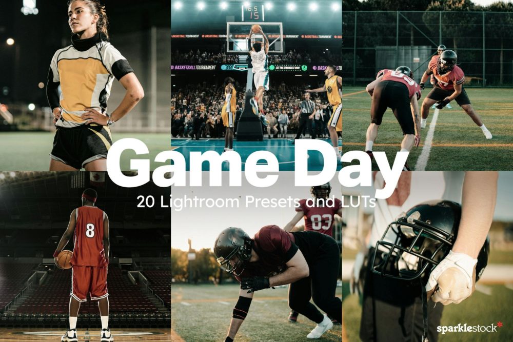 20组美颜皮肤润饰摄影照片调色Lightroom&LUTs预设 20 Game Day Lightroom Presets and LUTs插图