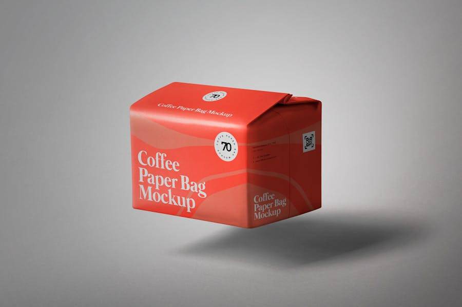 逼真咖啡包装袋设计展示效果图PS智能贴图样机模板素材 Coffee Bag Mockup - —