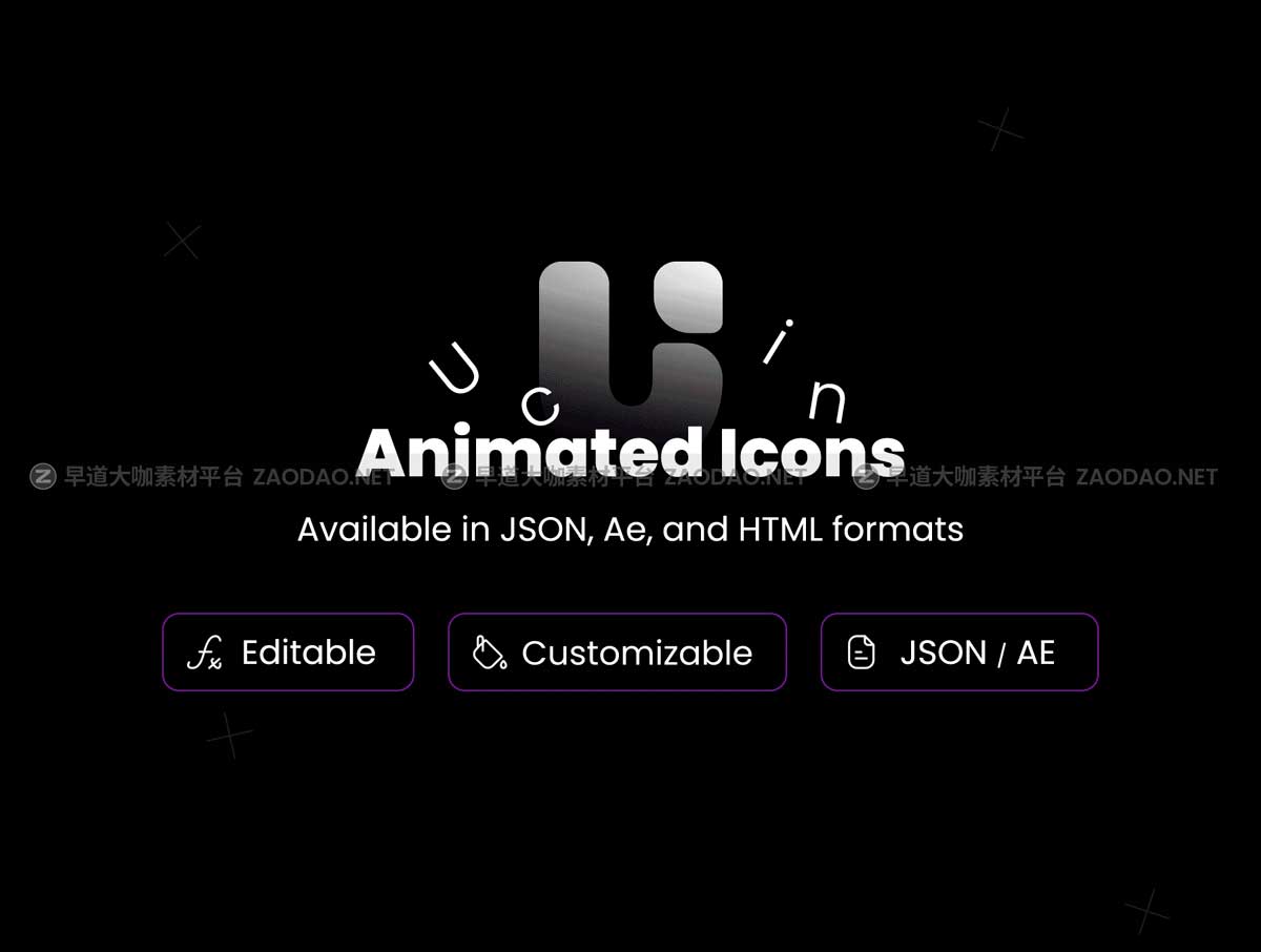 100款时尚极简APP网站设计矢量线条动态Icons图标AE格式素材 Uicon V1.0 Animated Icons插图3