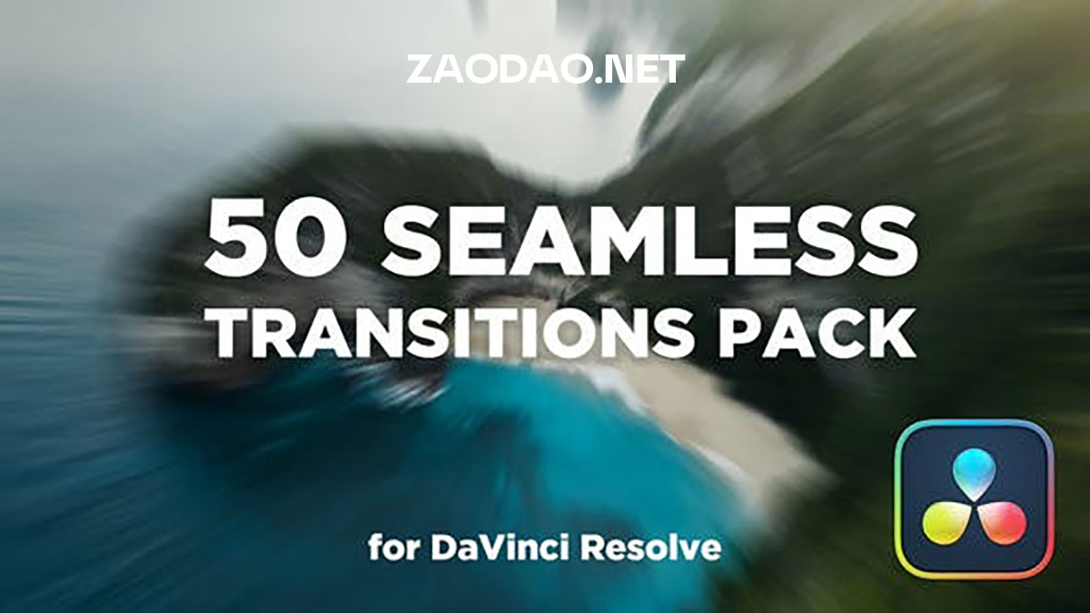 达芬奇预设 50组摄影机镜头旋转移动短片Vlog视频转场特效 50 seamless transitions pack插图