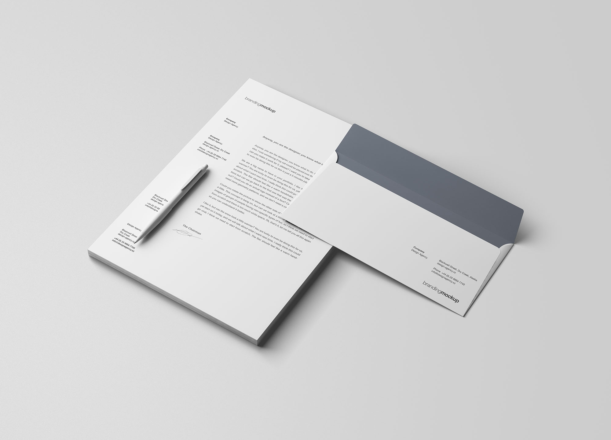 极简主义信笺和信封品牌样机PSD模板 Letterhead and Envelope Branding Mockup (PSD)_img_1