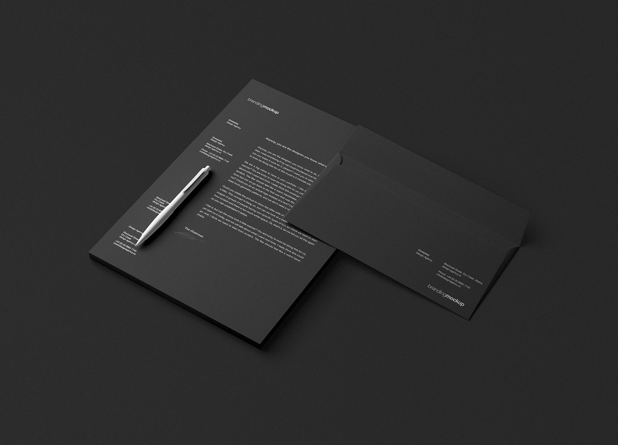 极简主义信笺和信封品牌样机PSD模板 Letterhead and Envelope Branding Mockup (PSD)_img_1