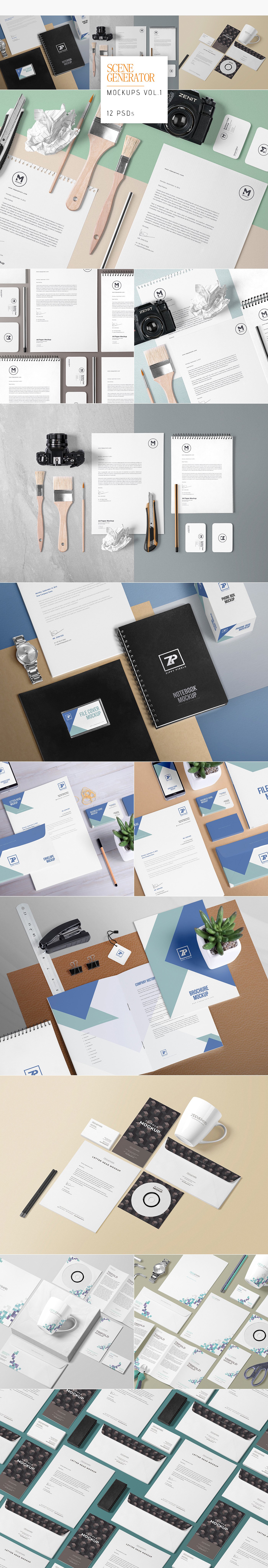 111款华丽的办公文具样机集[5.91 Gb] 111 Stationery Mockups Bundle_img_1