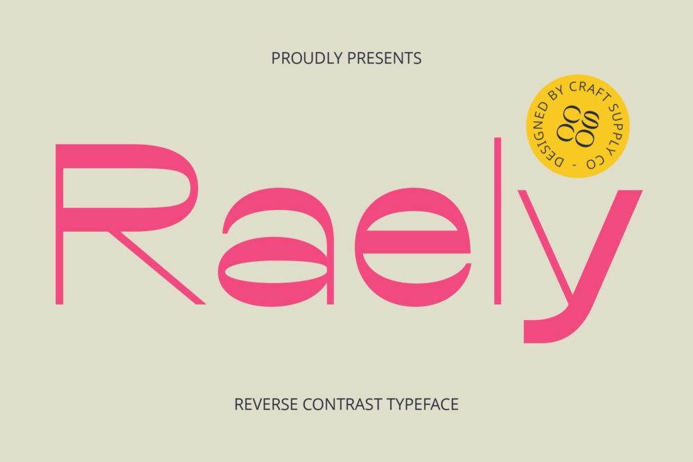 时尚复古品牌海报徽标设计无衬线英文字体安装包 Raely – Reverse Contrast Font插图