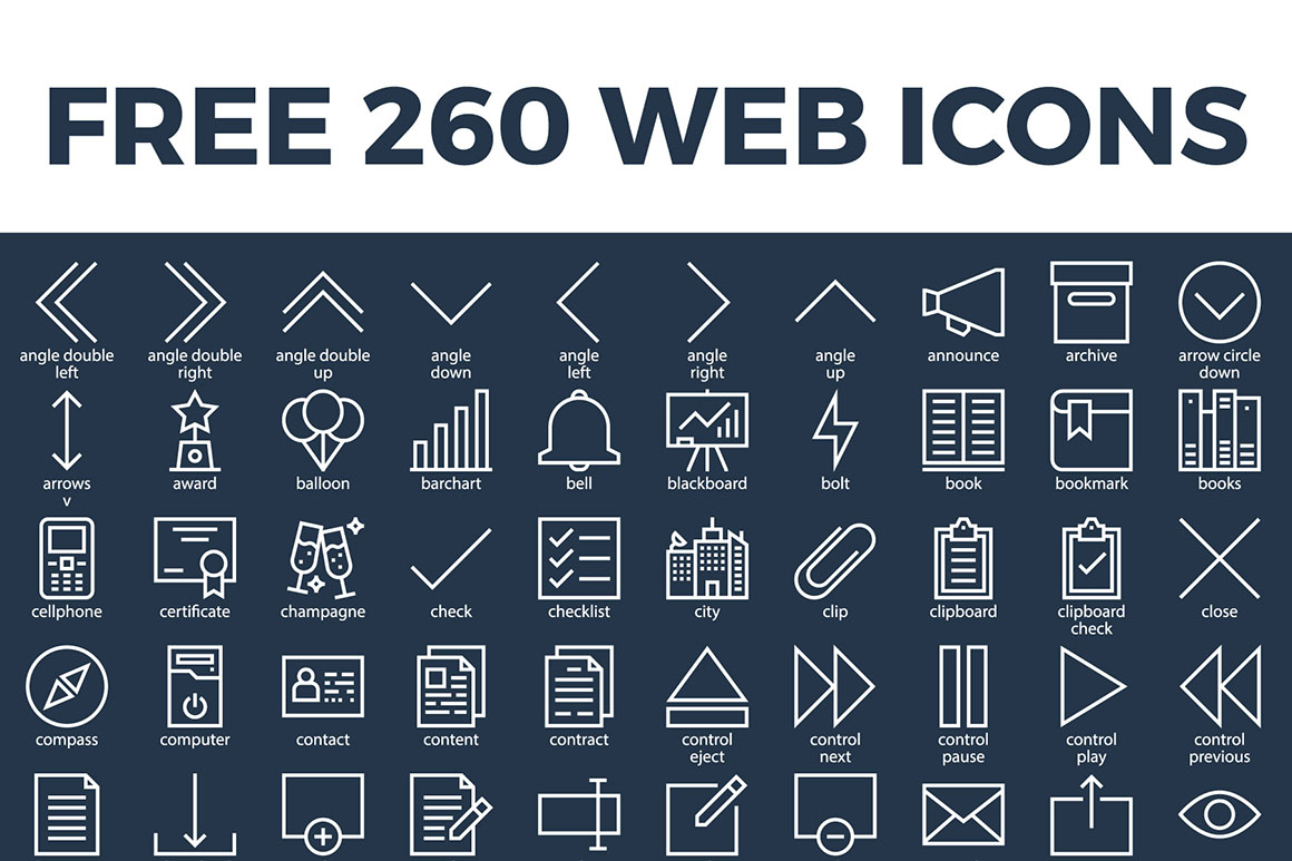 一个适用于站点或web应用的图标集 260 Free Vector Web Icons_img_3