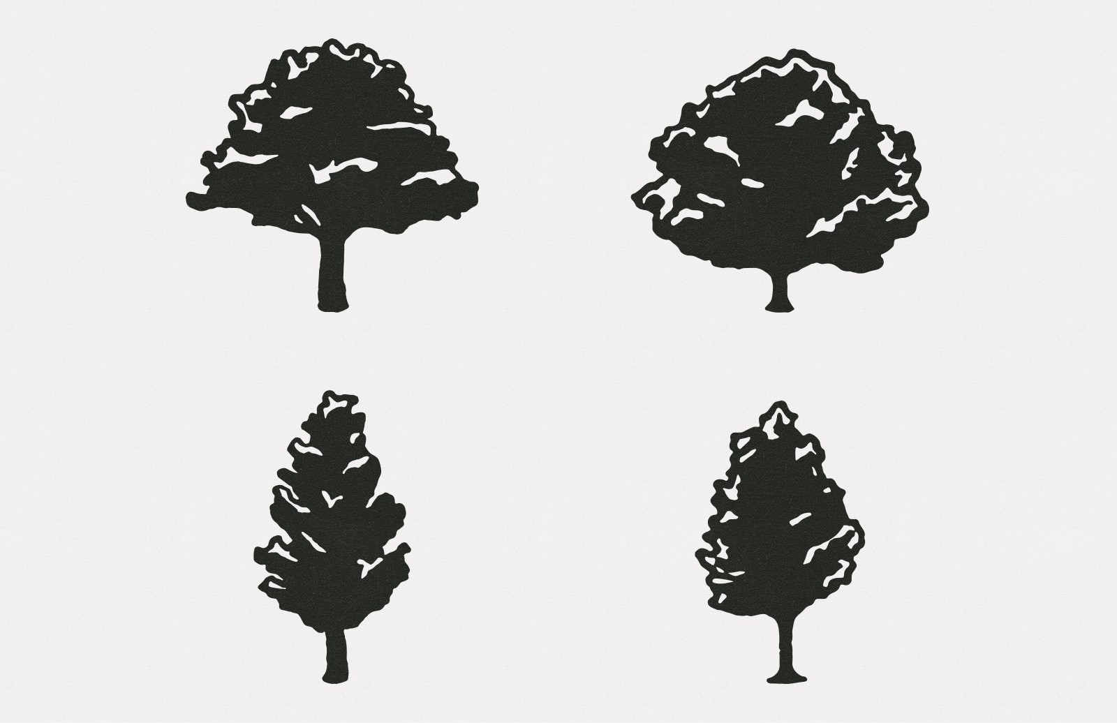 手绘树木矢量素材 Hand Drawn Vector Trees_img_2