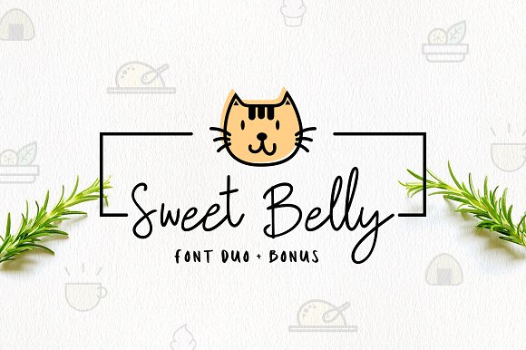 一个可爱的字体外加小清新图标 Sweet Belly | Font Duo + Bonus_img_3