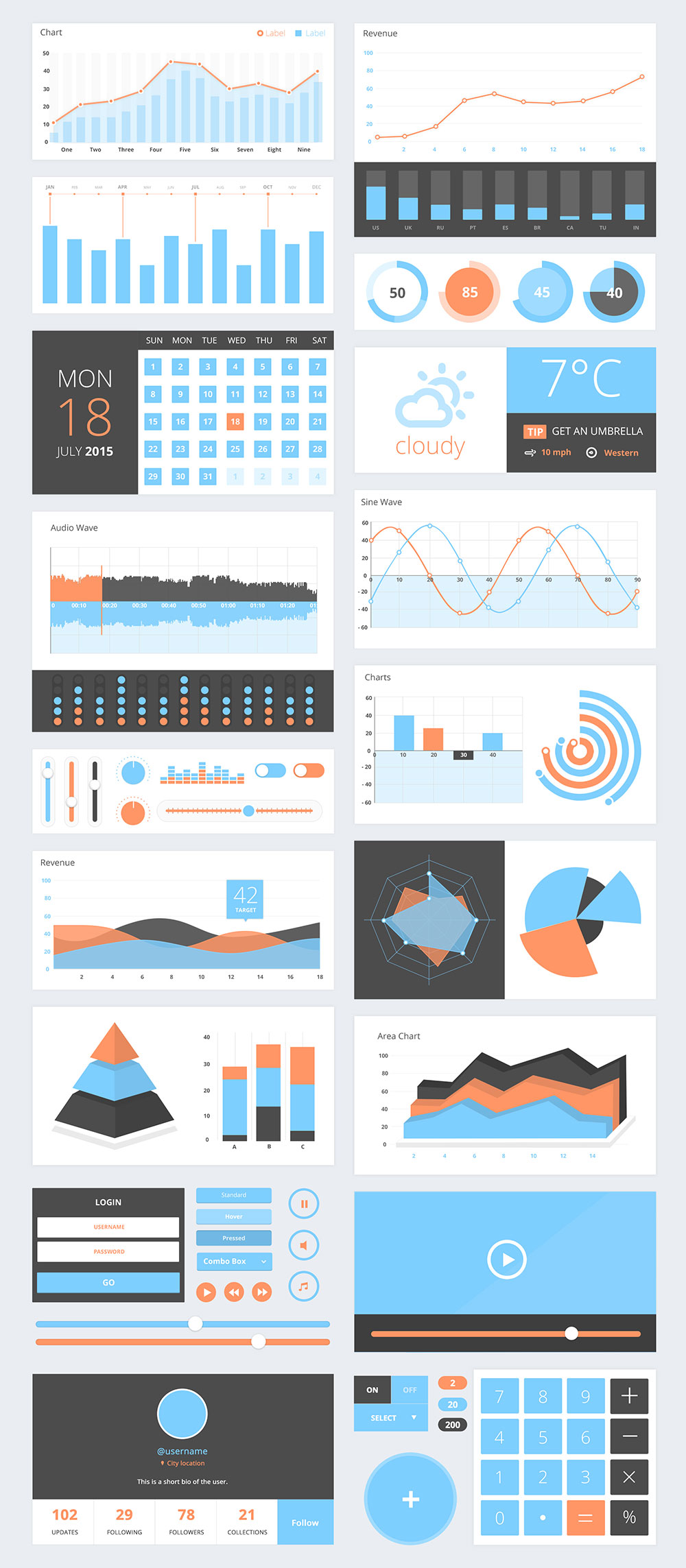 数据表格图形设计套件 Vector UI Components_img_5