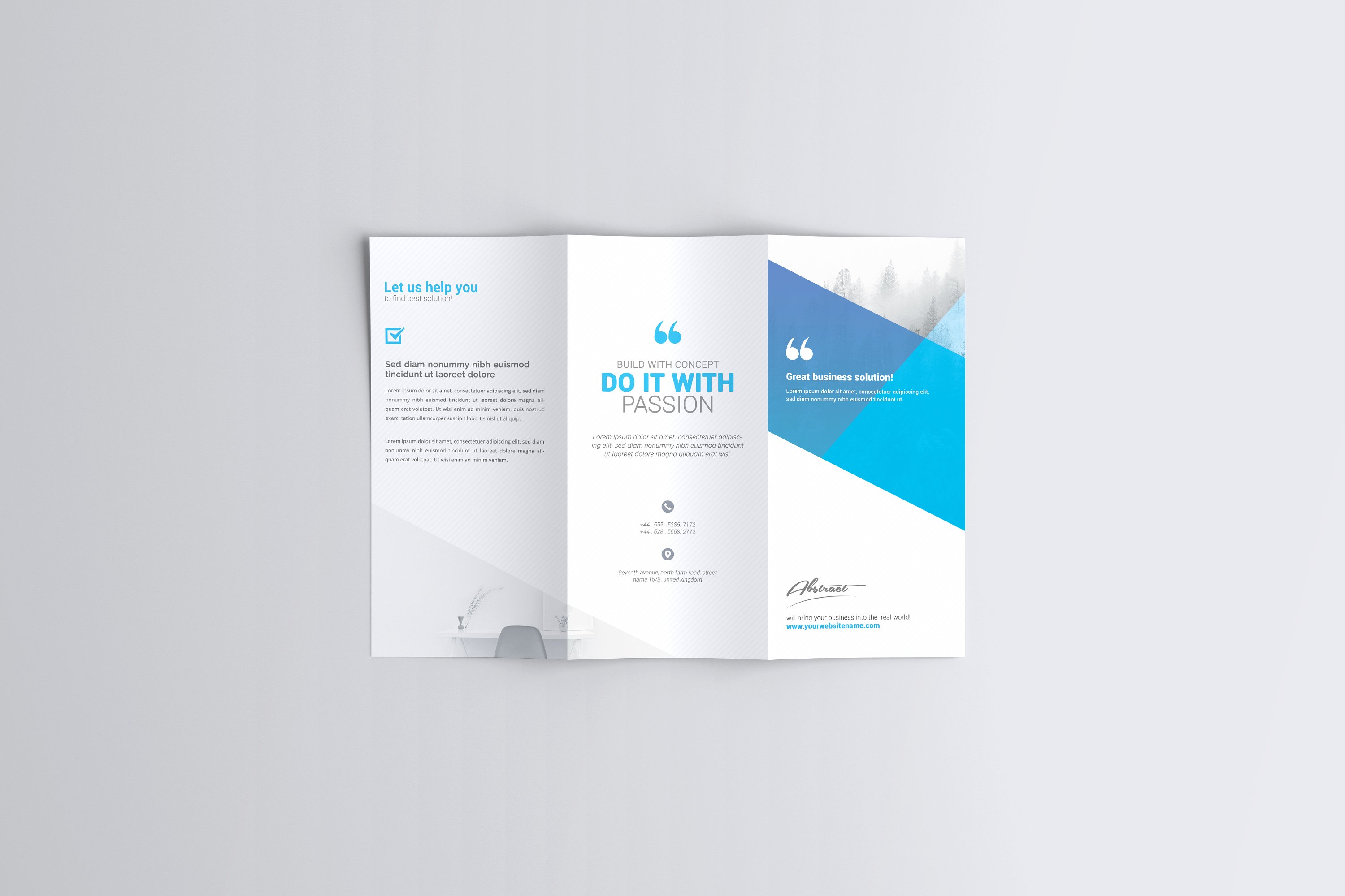 A4折页小册样机 A4 Trifold Brochure Mock-Ups_img_3