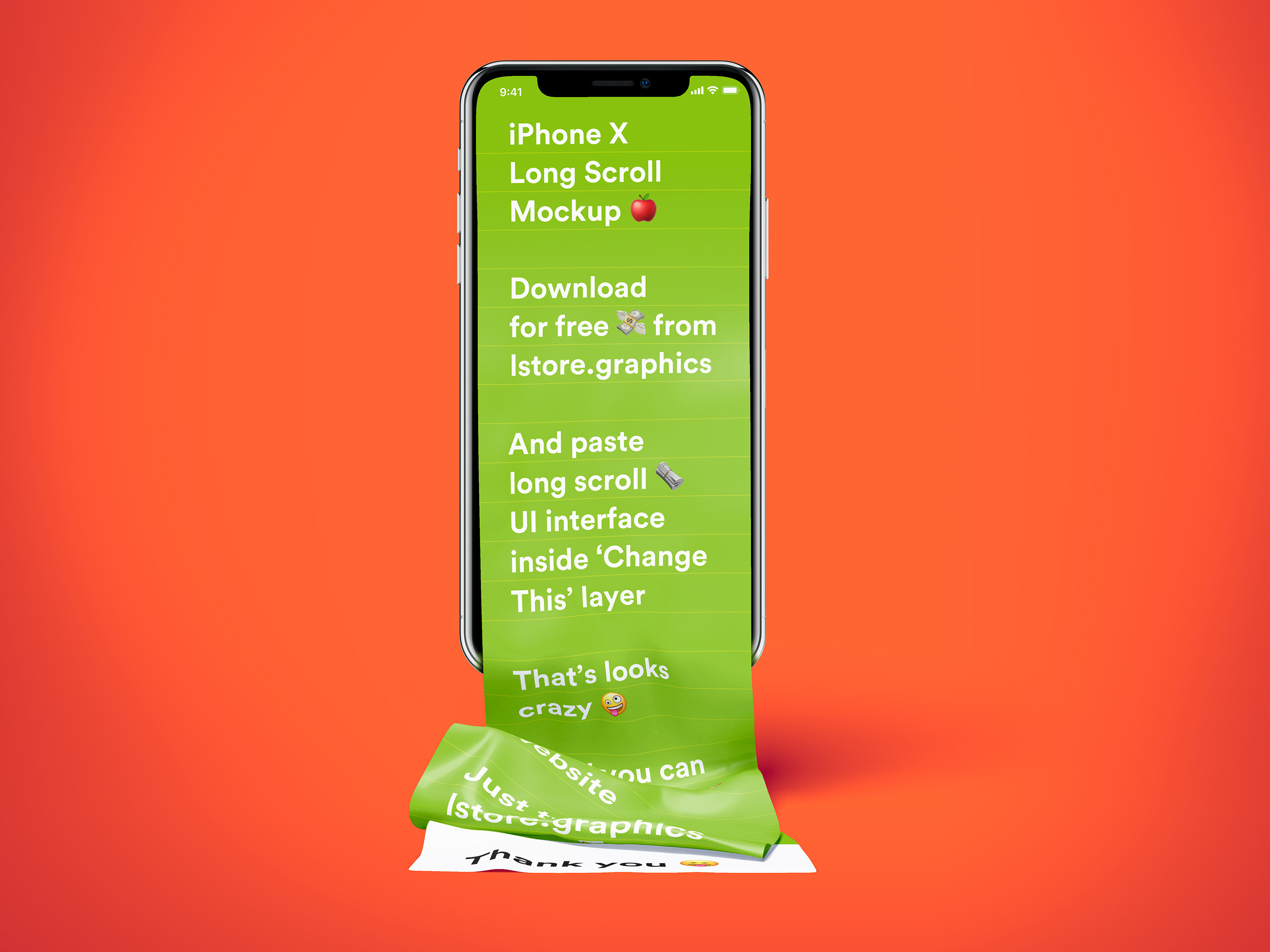 不一样的长滚动创意界面 iPhone X 样机 Free Long Scroll iPhone X Mockup_img_3