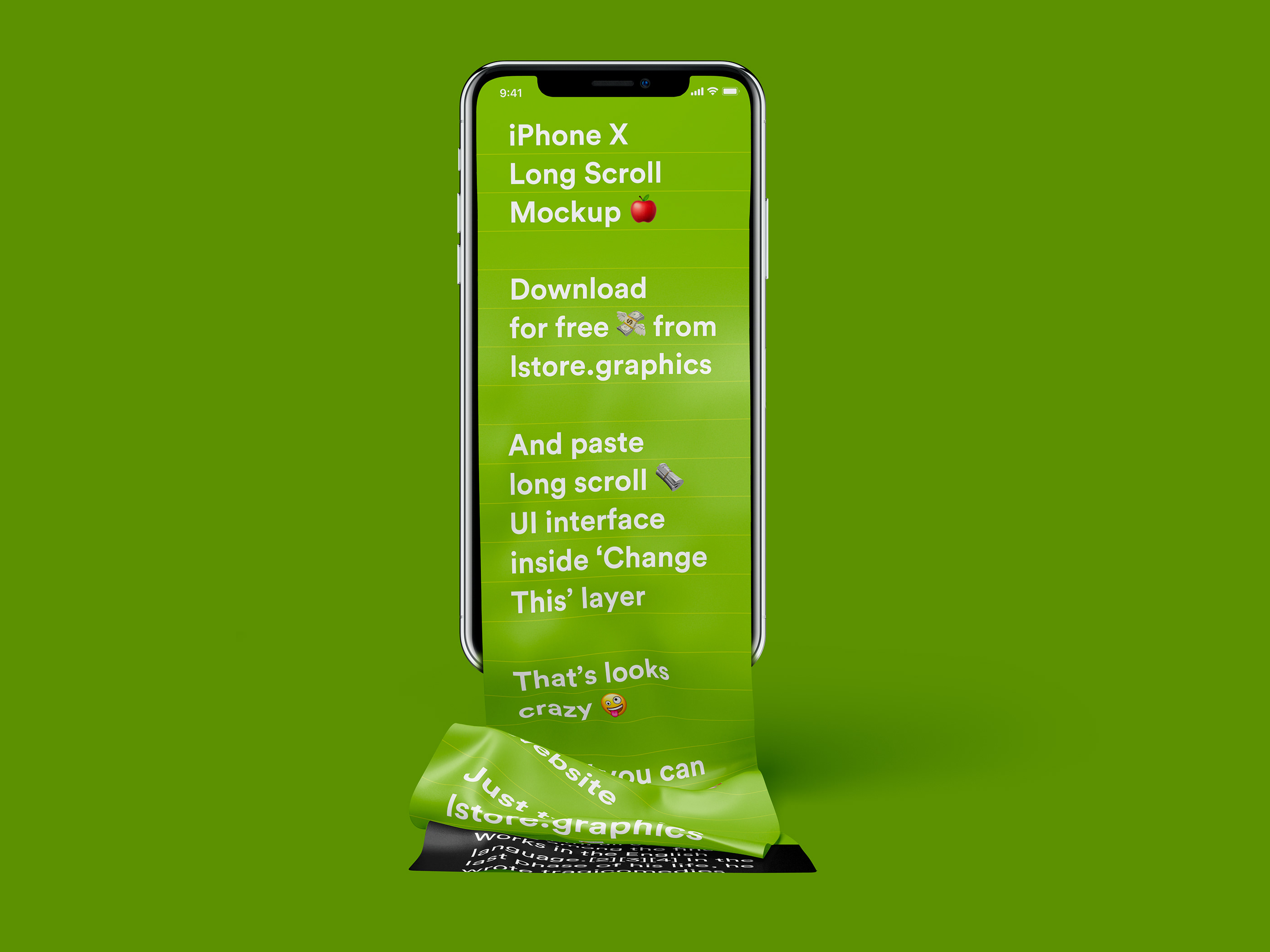 不一样的长滚动创意界面 iPhone X 样机 Free Long Scroll iPhone X Mockup_img_3