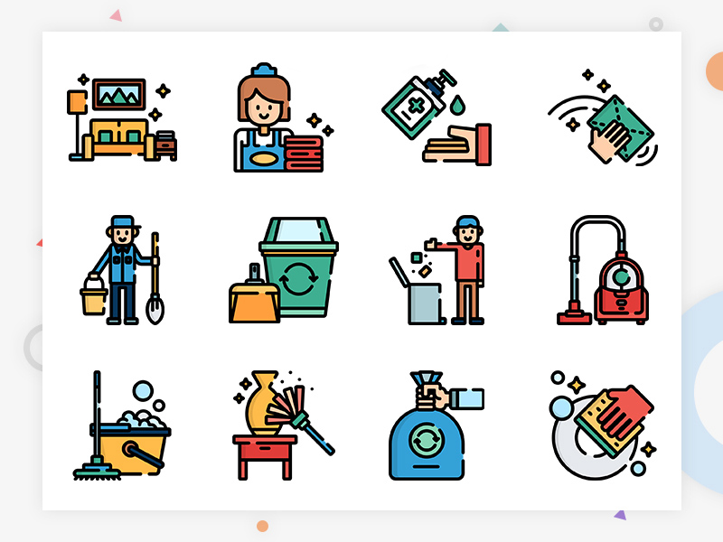 一套清洁家政主题图标集 50 Cleaning Icon Set_img_3