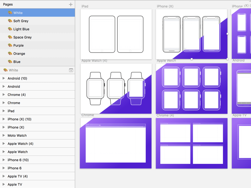 最常用移动设备线框图集合Outline Mockups for Wireframing Sketch Freebie_img_3