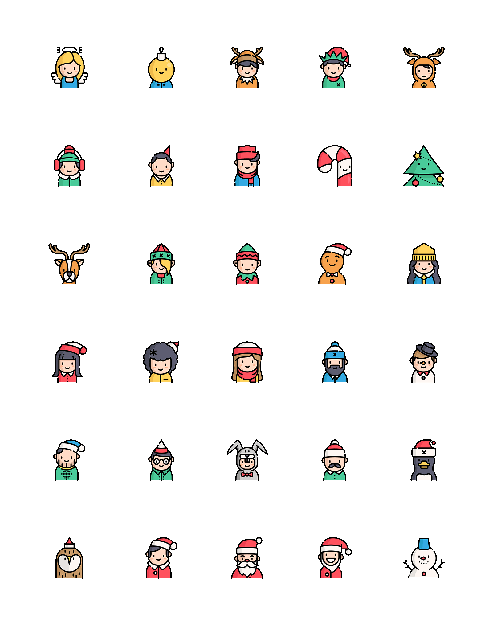 30个可爱有趣的圣诞主题头象合集 Christmas Avatars Freebie_img_3