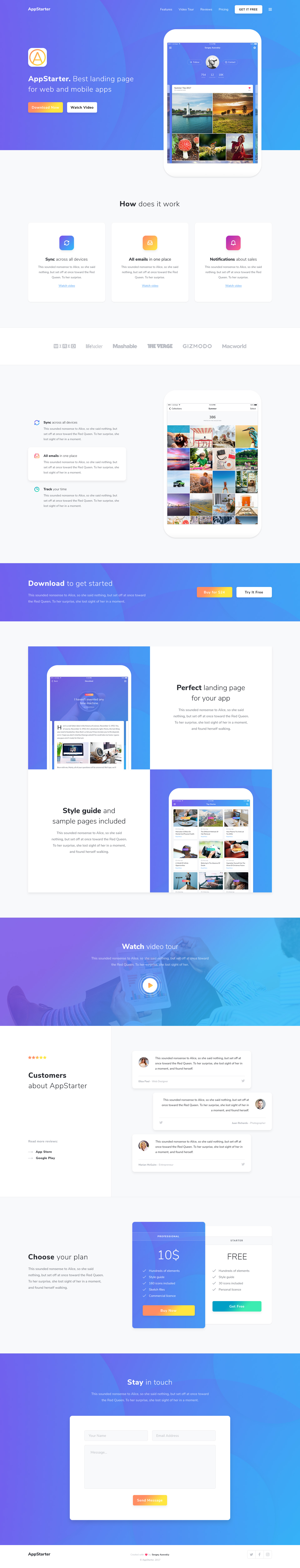 APP及网页着陆页模板及线框图 AppStarter Website Template  [PSD, Sketch]_img_3