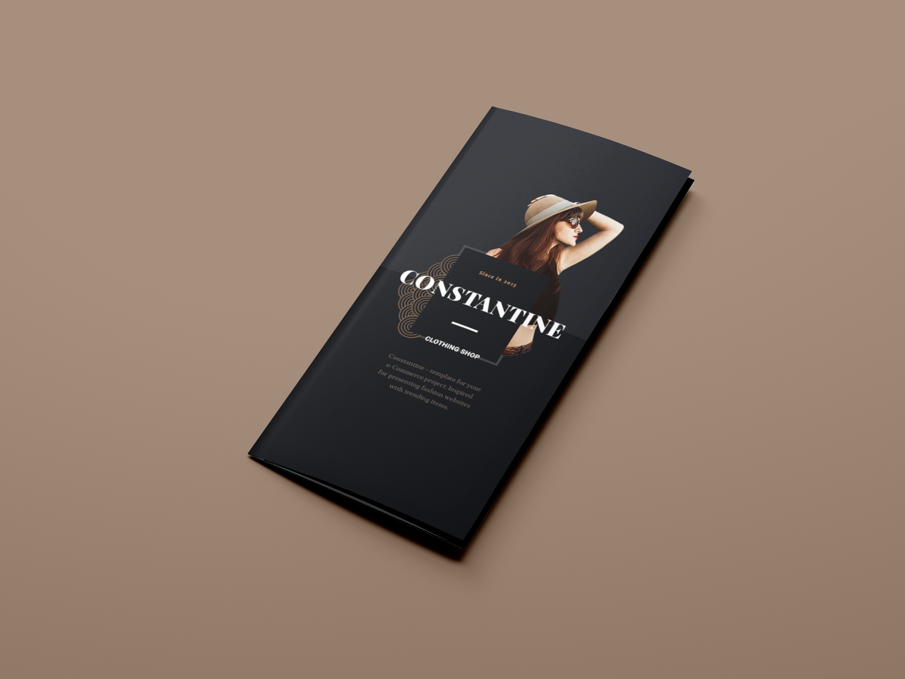 时尚三折叠宣传单样机 Fashion Trifold Mockup_img_5