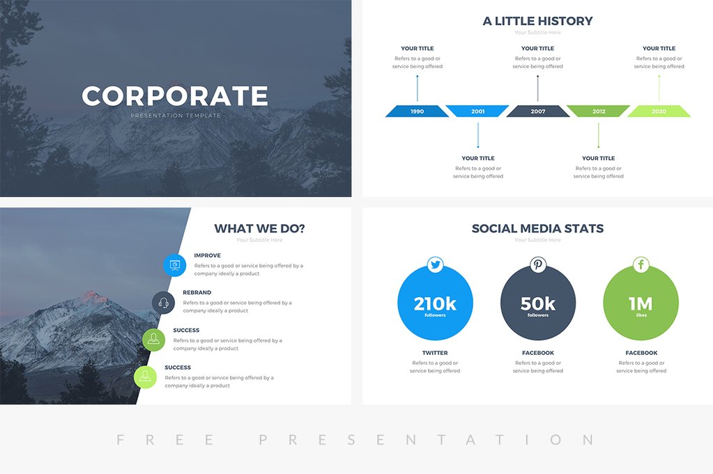 一套商务版免费PPT模板 Corporate Free Presentation Template_img_3