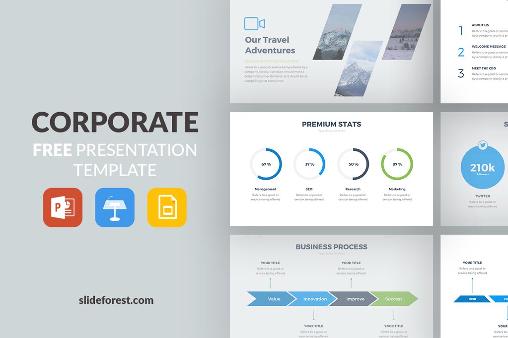 一套商务版免费PPT模板 Corporate Free Presentation Template_img_3