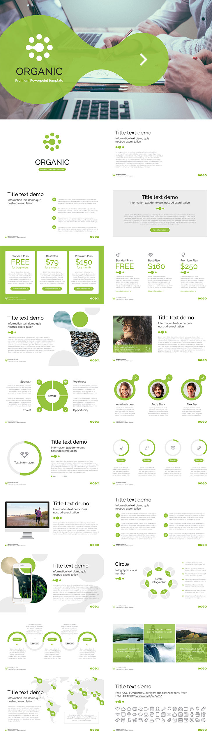 自然或原生态主题免费PPT模板 Free PowerPoint template Organic_img_3