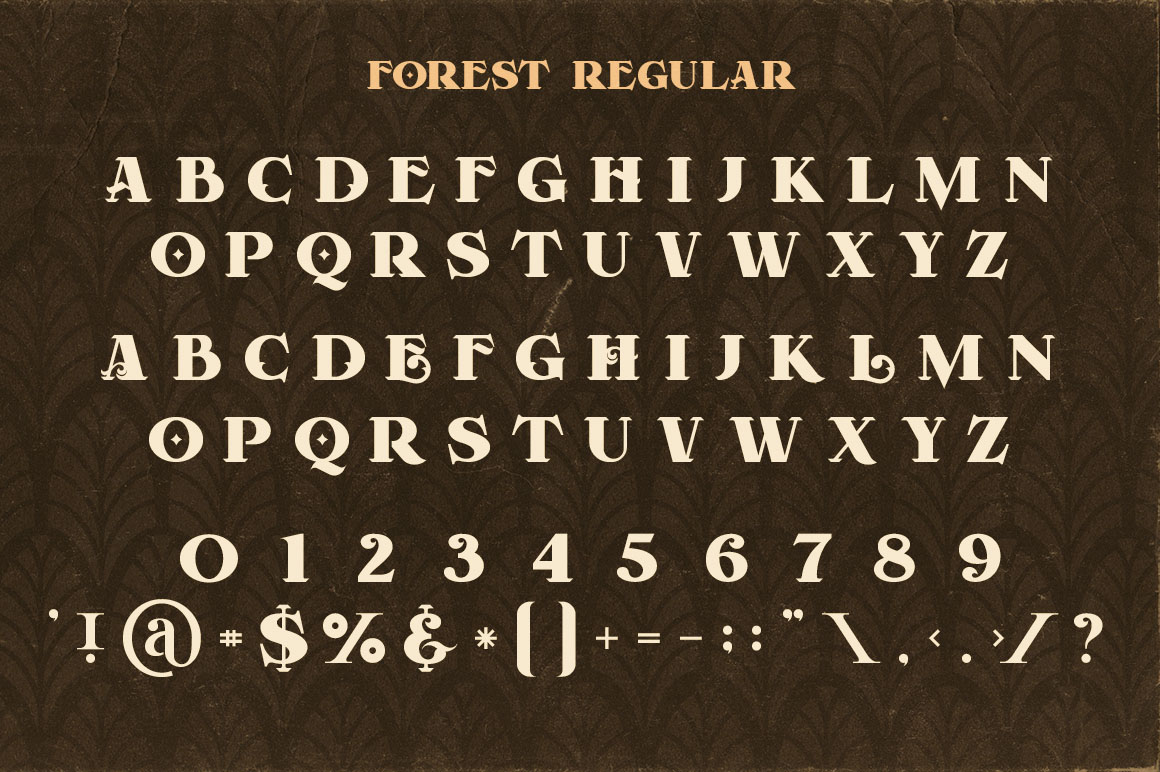 一款复古森林主题字体 Forest Regular Font_img_3