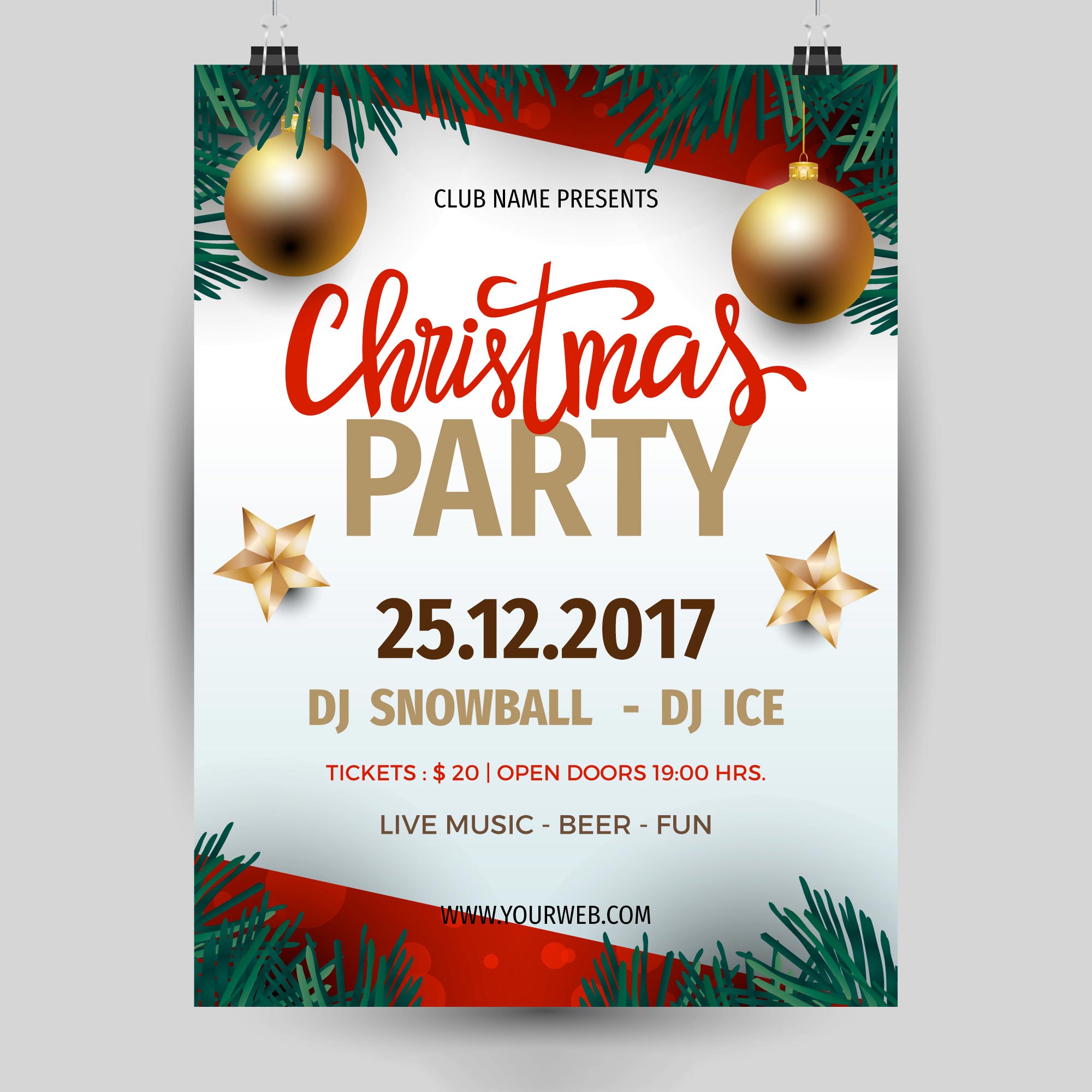 矢量圣诞Party海报合集 Christmas party posters_img_3