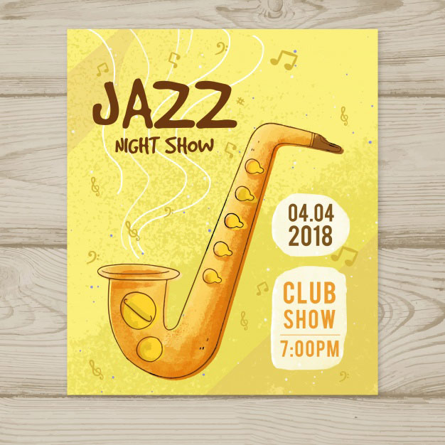 爵士夜手绘海报 Jazz night show hand drawn poster_img_3