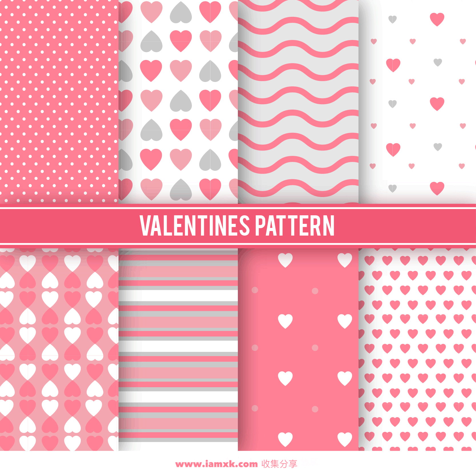 情人节主题背景纹理图案 Variety of valentine patterns_img_3