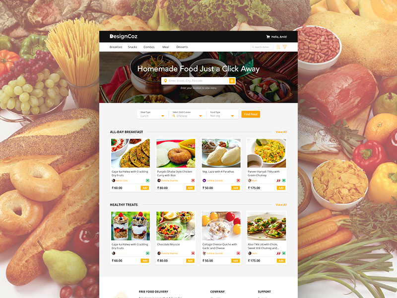 食物APP网站主页模版 Food App Website – Landing Page Template_img_3