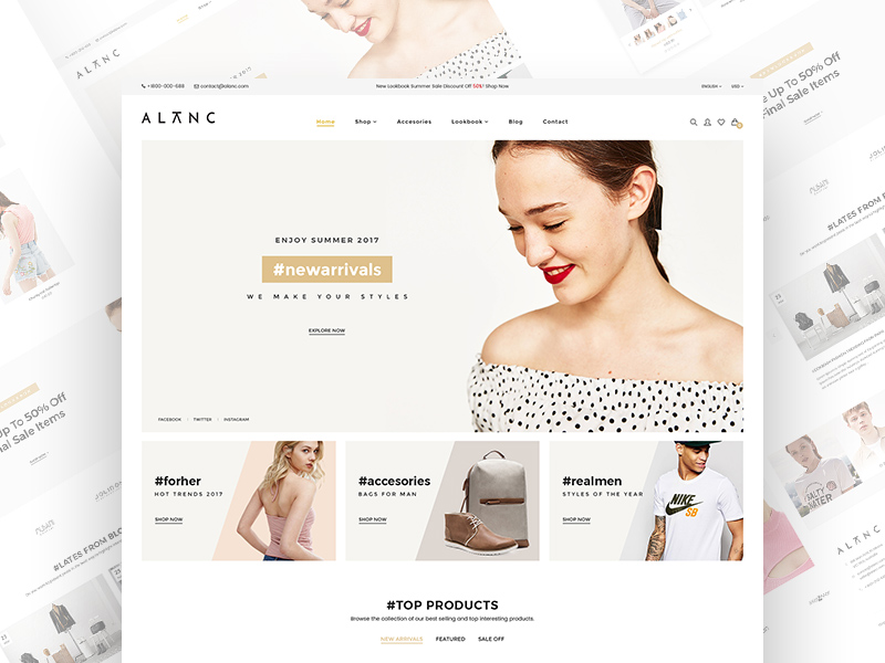 简约电子商务网站模版 Alanc eCommerce Theme Template_img_3