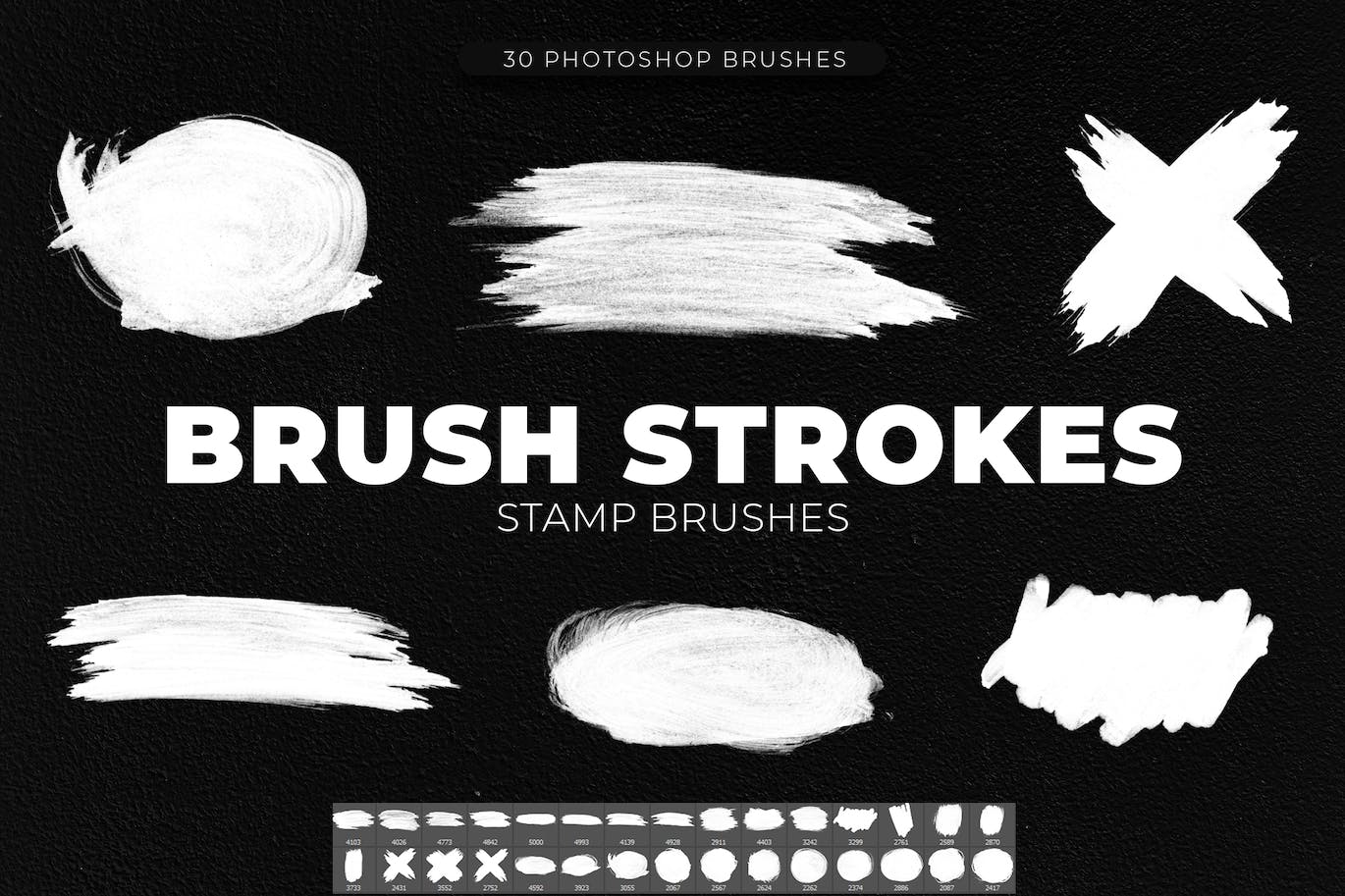 30 种不同形状的 Photoshop 笔刷 30 Brush Stroke Photoshop Brushes_img_1