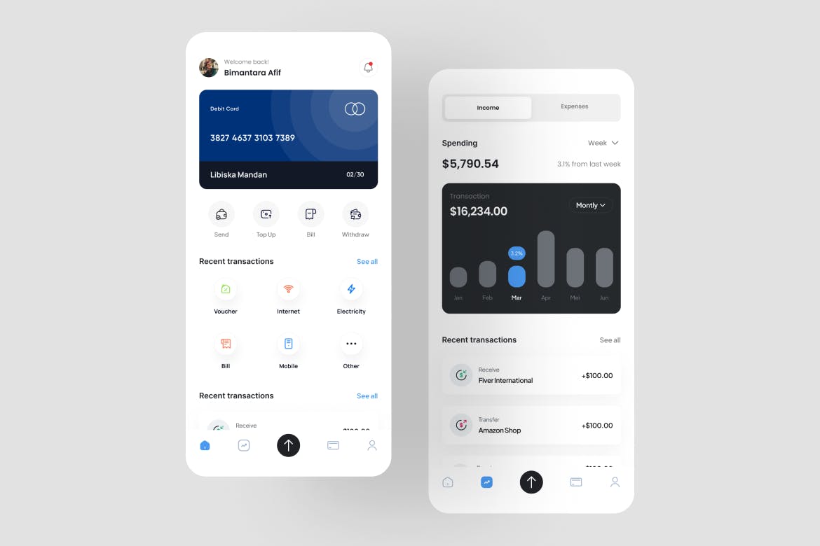 电子钱包应用程序 UI 套件 Coin – E-Wallet App UI Kit_img_1