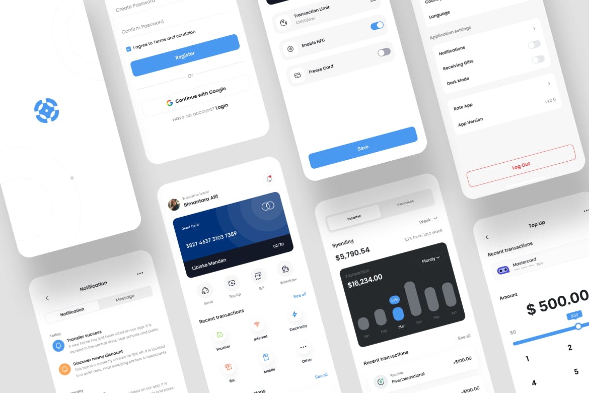 电子钱包应用程序 UI 套件 Coin – E-Wallet App UI Kit_img_1