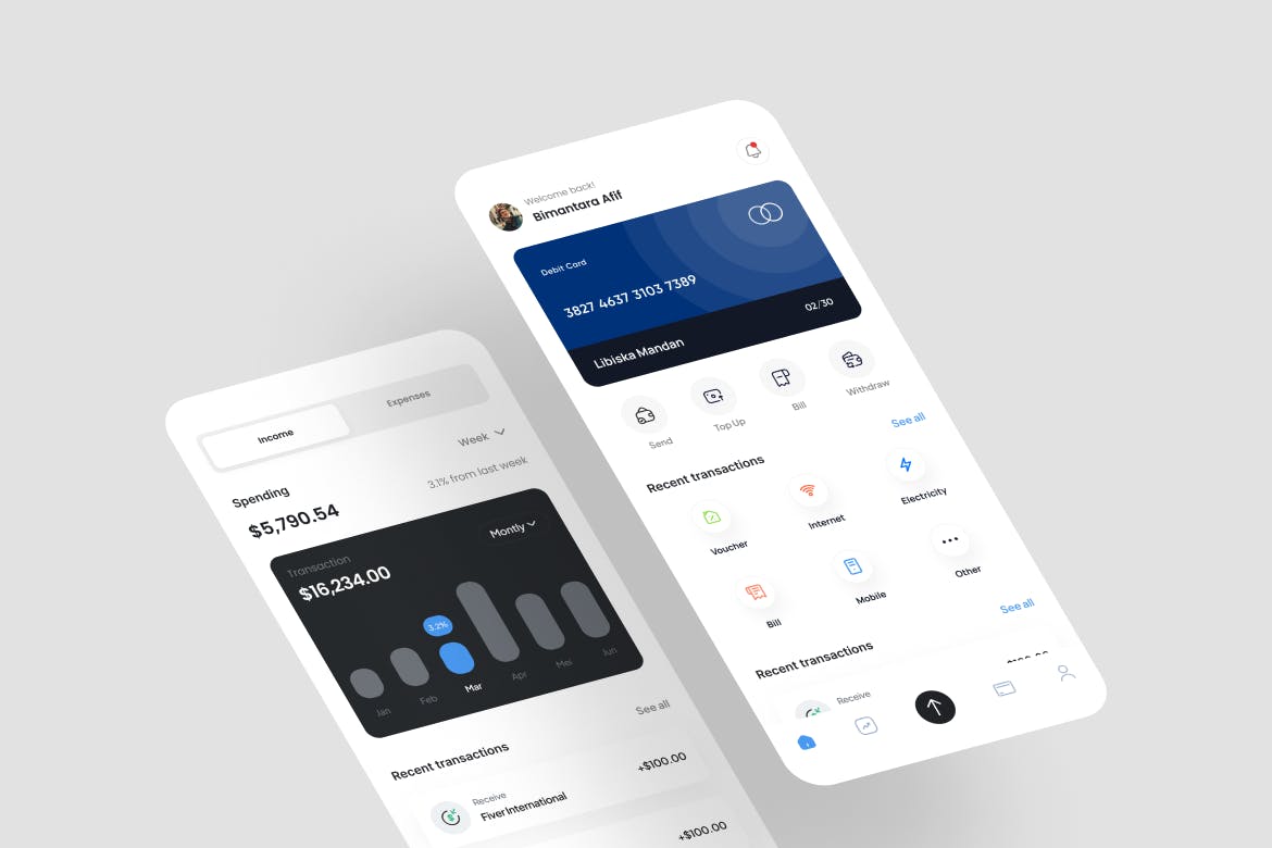 电子钱包应用程序 UI 套件 Coin – E-Wallet App UI Kit_img_1