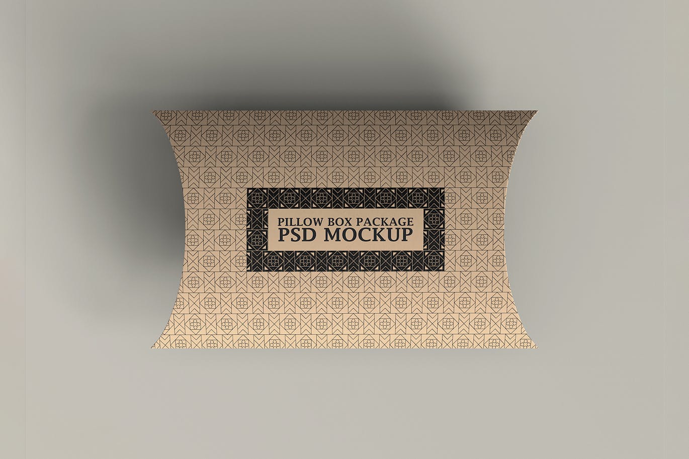 高级环保立体枕形牛皮纸盒包装样机 Kraft Paper Pillow Box Mockups_img_1