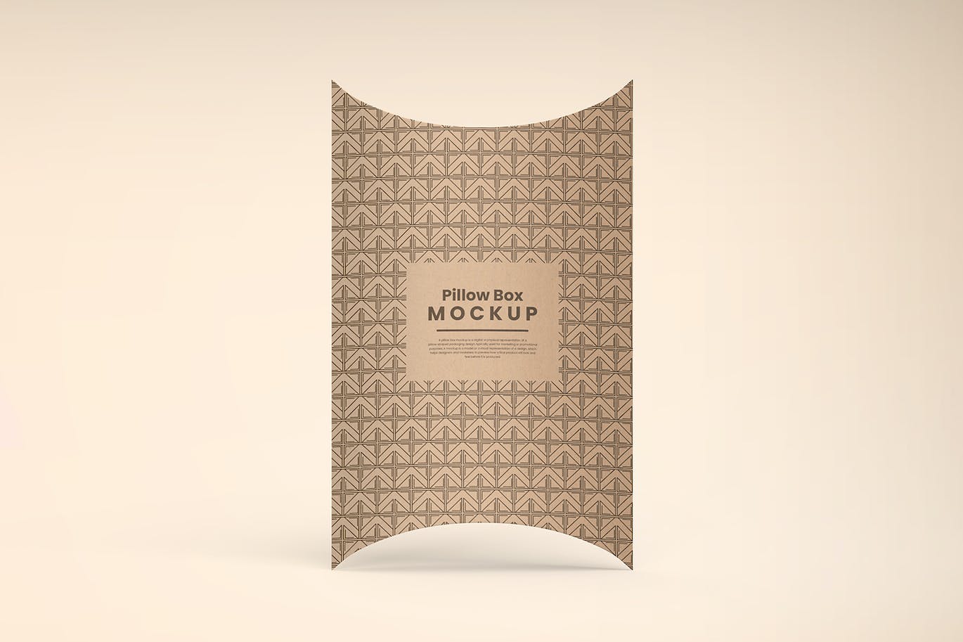 高级环保立体枕形牛皮纸盒包装样机 Kraft Paper Pillow Box Mockups_img_1