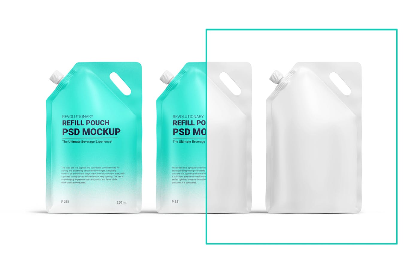 3D塑料吸嘴站立补充袋袋包装设计样机模板 Refill Pouch Bag Mockup_img_1