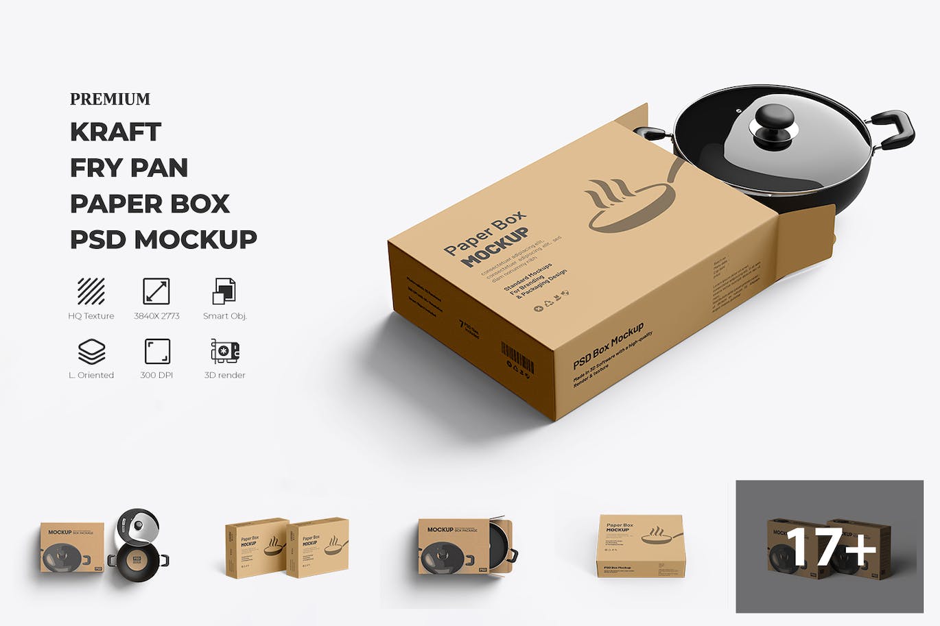 精致煎锅盒包装设计样机 Fry Pan Box Packaging Mockup_65WfBl